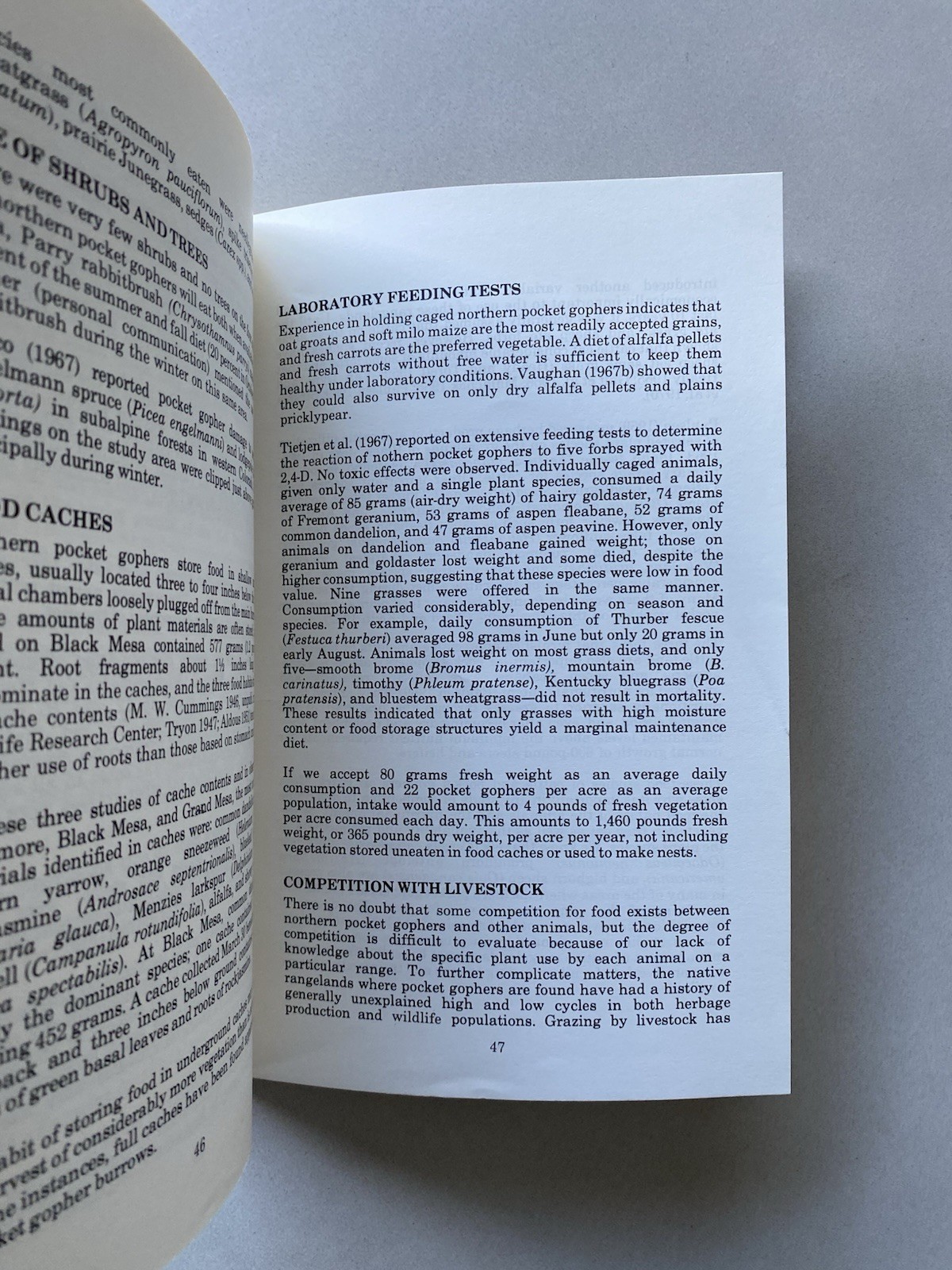 Pocket Gophers & Colorado Mountain Rangeland (1973 PB) University Bulletin 554S