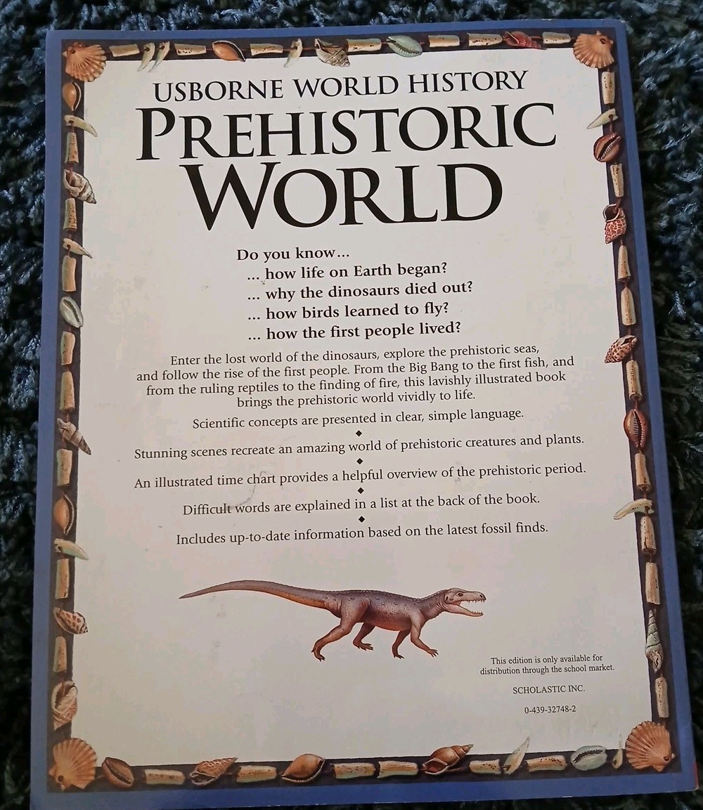 Prehistoric World – USBORNE WORLD HISTORY Vtg 2000