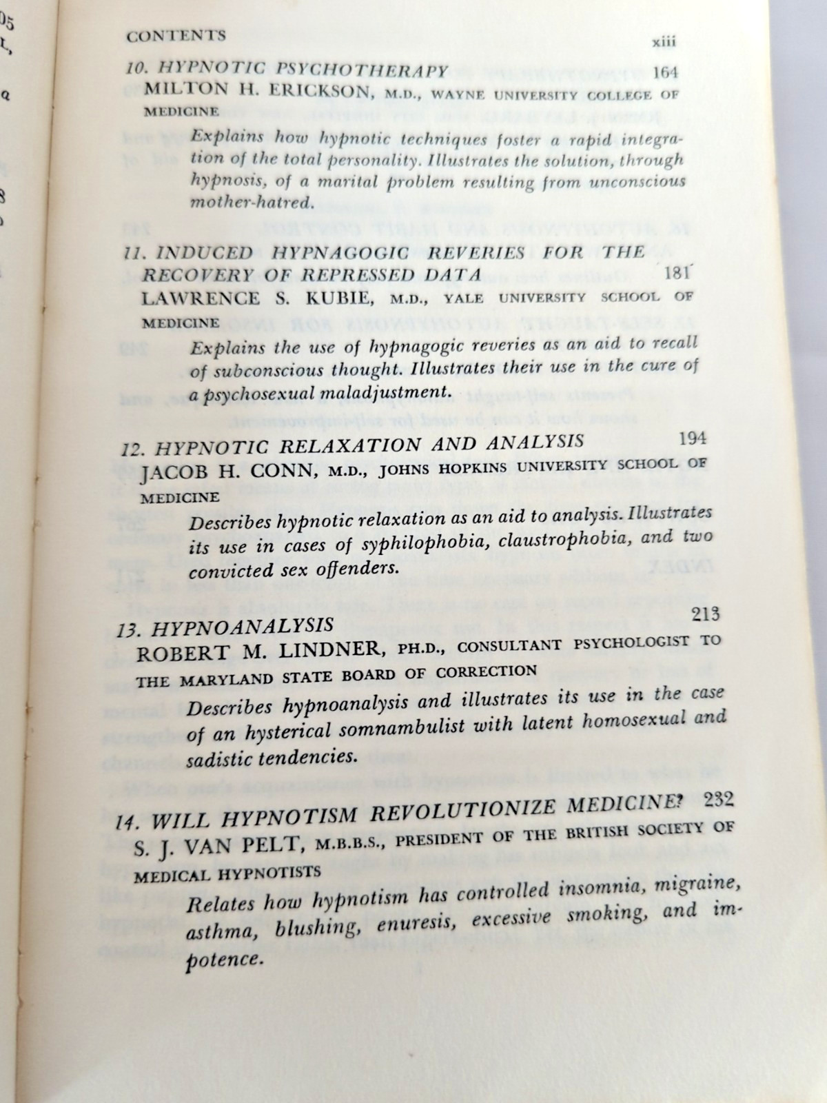 Therapy Through Hypnosis 1963 PB Case Histories Hypnotism has Cured Anxiety