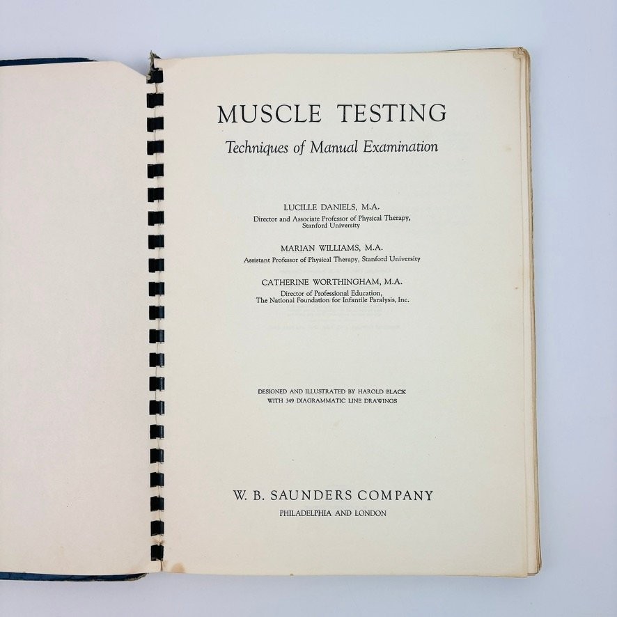 Muscle Testing Techniques Manual and Examination1947 First Edition 3rd Printing