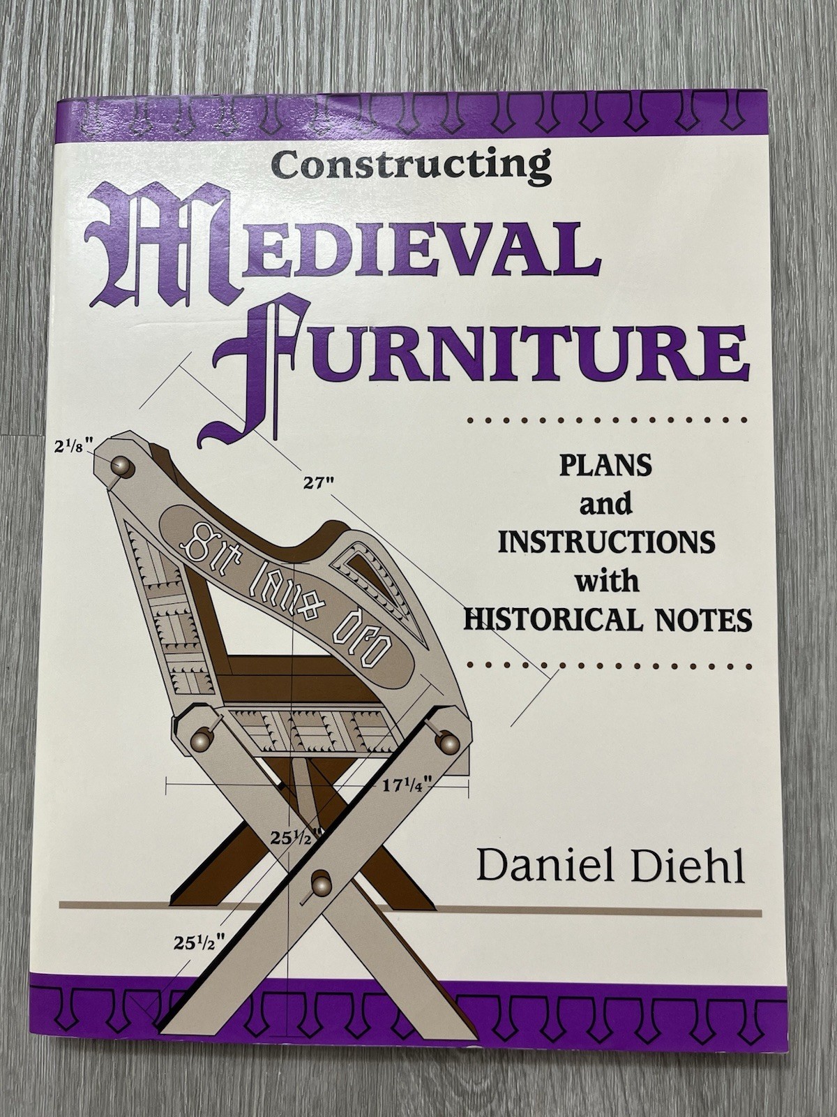Constructing Medieval Furniture Plans & Instructions w/Historical Notes Diehl VG
