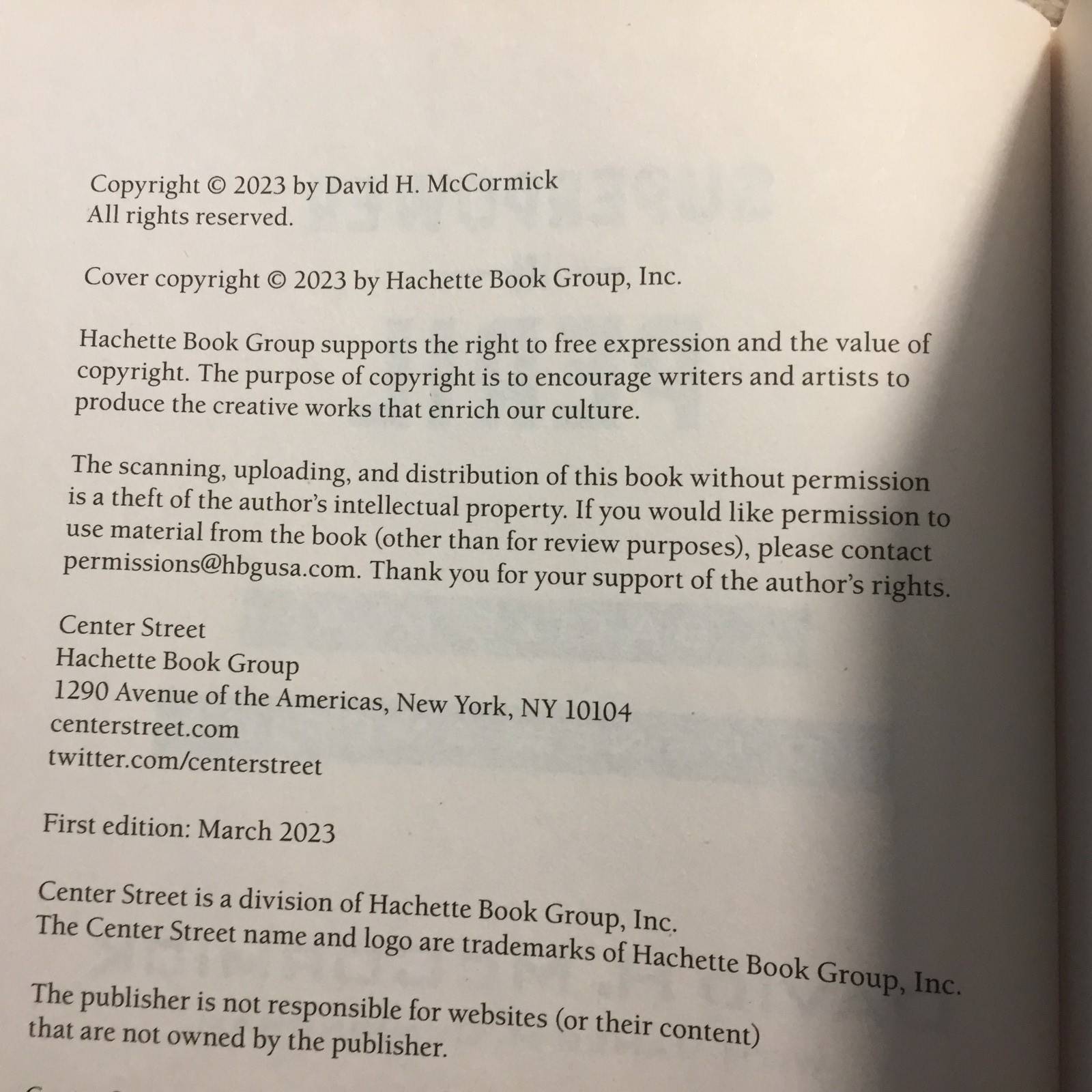 Superpower In Peril David H. McCormick Center Street Political Science SIGNED