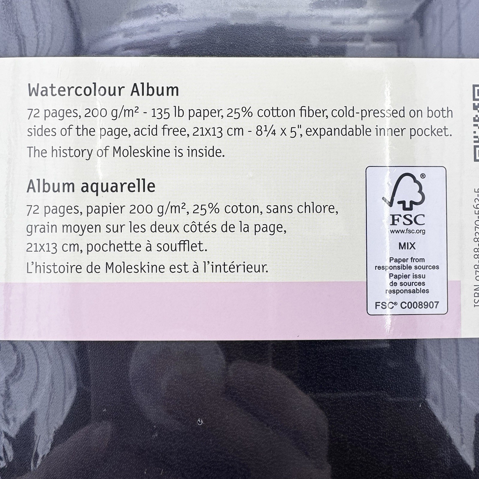 Moleskine Art Watercolour Album Cold-Pressed Paper Hard Cover 5″x8.25″