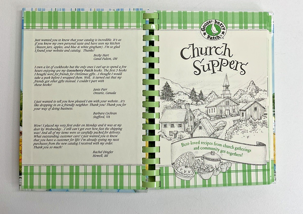 Gooseberry Patch Spiral Cookbooks LOT (3) Church Suppers Christmas Hometown