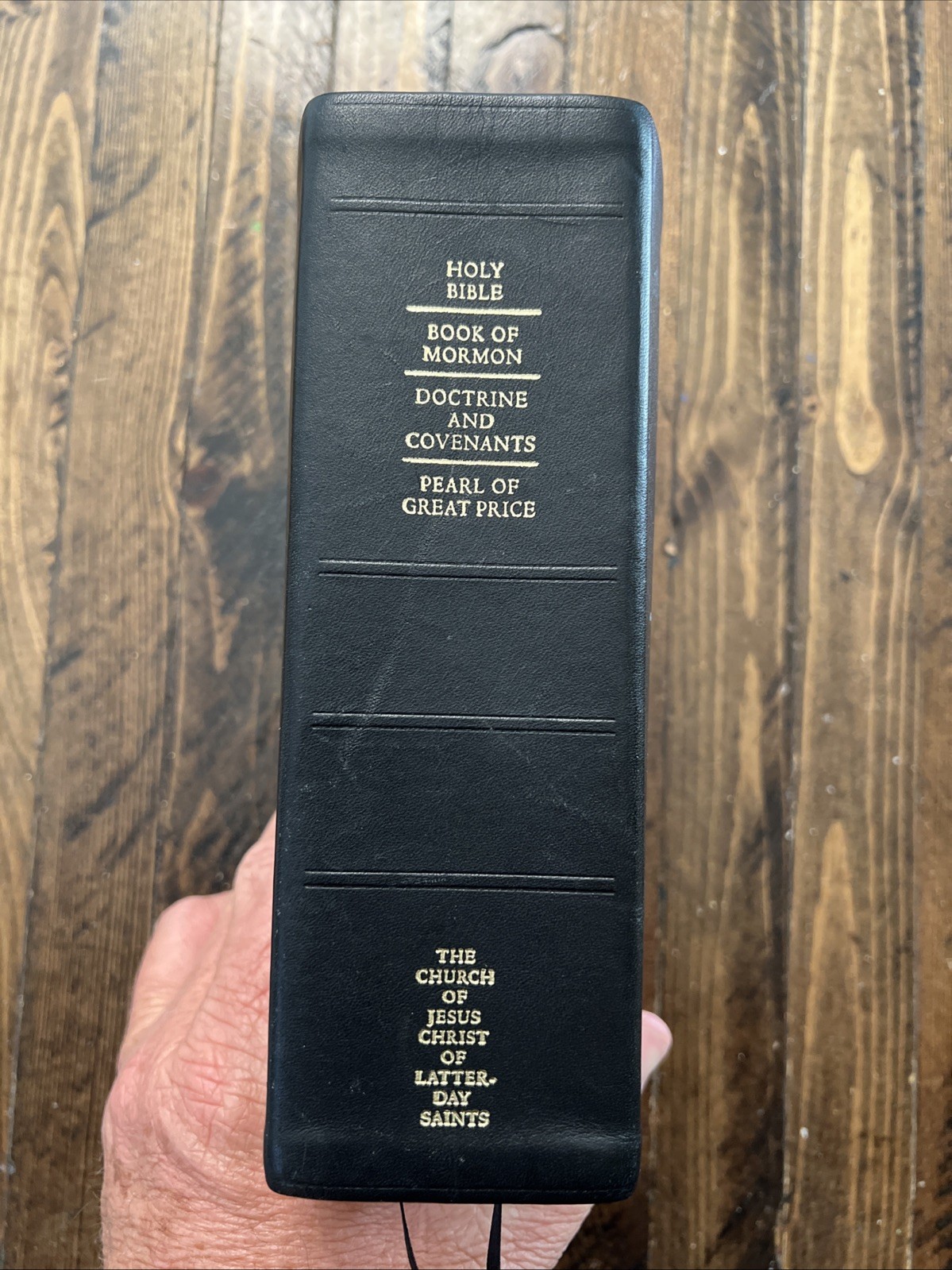 2013 Black Simulated Leather LDS Quad Scriptures 7-1/2” X5-1/2” Clean!