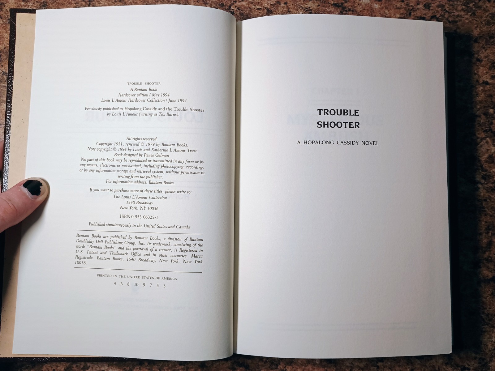 TROUBLE SHOOTER – Louis L’Amour Bantam Collection 1994 Leatherette
