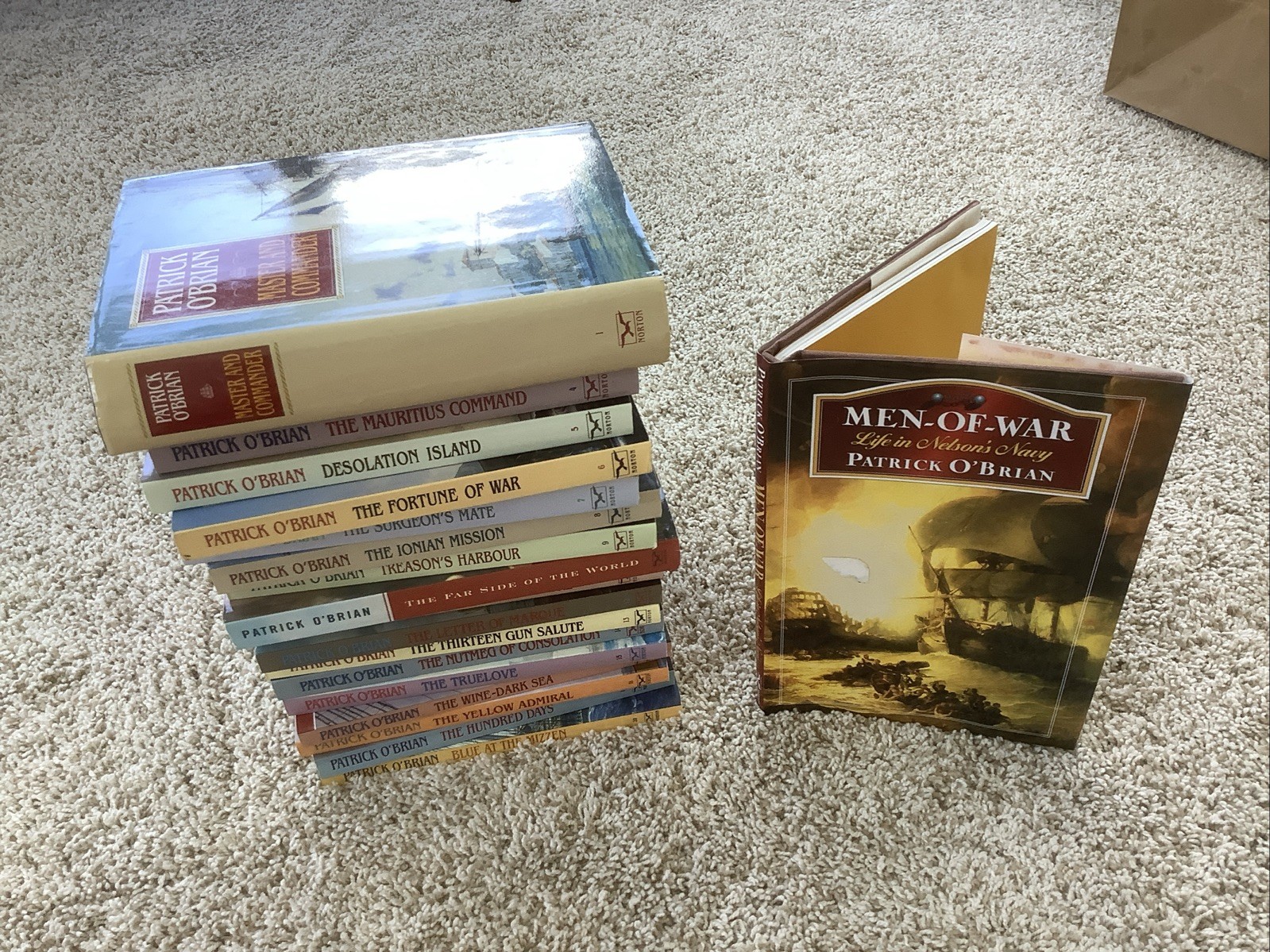 Patrick O’Brian 18 Book Mixed Lot Aubrey-Maturin; 16 PB and 2 HC; 1, 4-16, 18-20