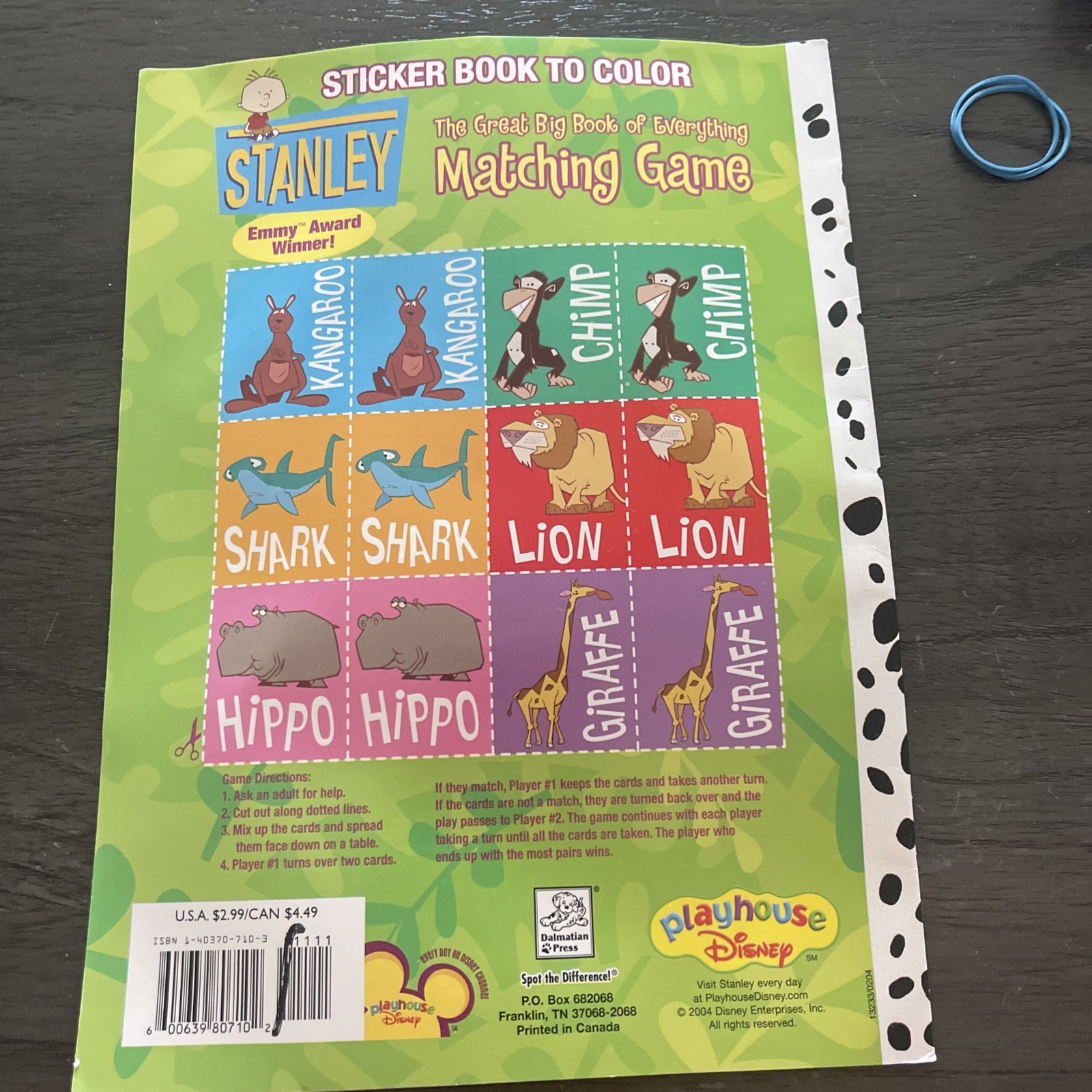 2004 STANLEY Sticker Book To Color Dalmatian Press NEW/UNUSED Disney Playhouse
