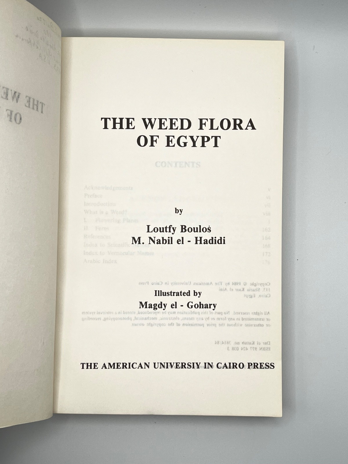 The Weed Flora Of Egypt 1984 By Loutfy Boulos & M. Nabil eL-Hadidi TPB Botany