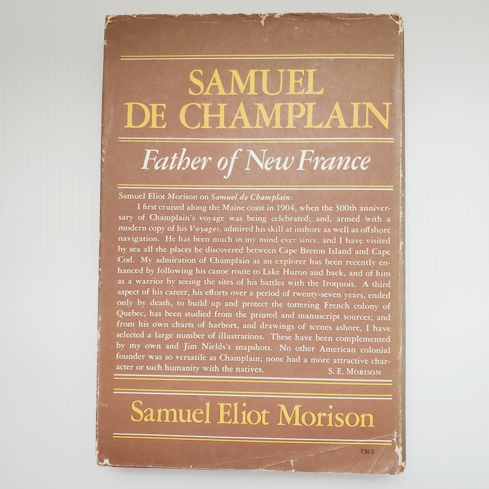 Samuel De Champlain Book Father of New France Samuel Eliot Morison 1972 Vintage