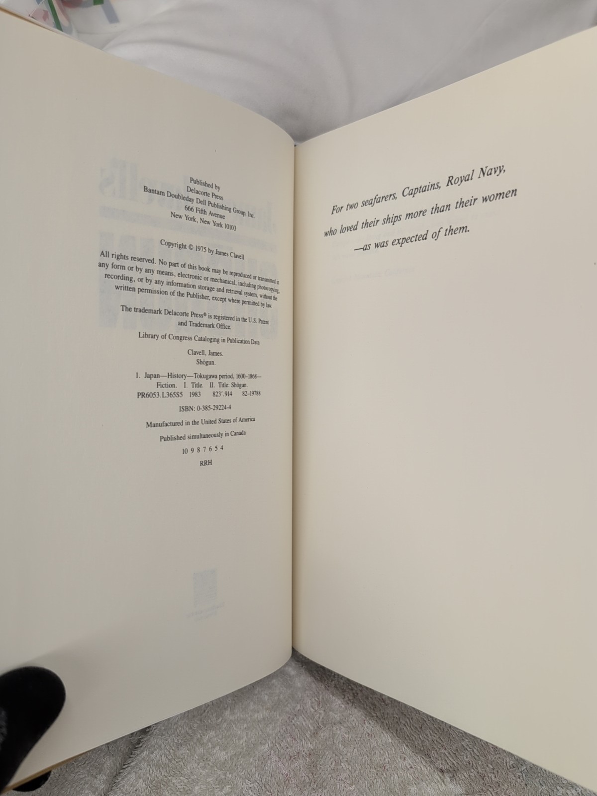SHOGUN James Clavell (1983) Delacorte 1st Ed 4th Print FULL SIZE + Custom Mylar!