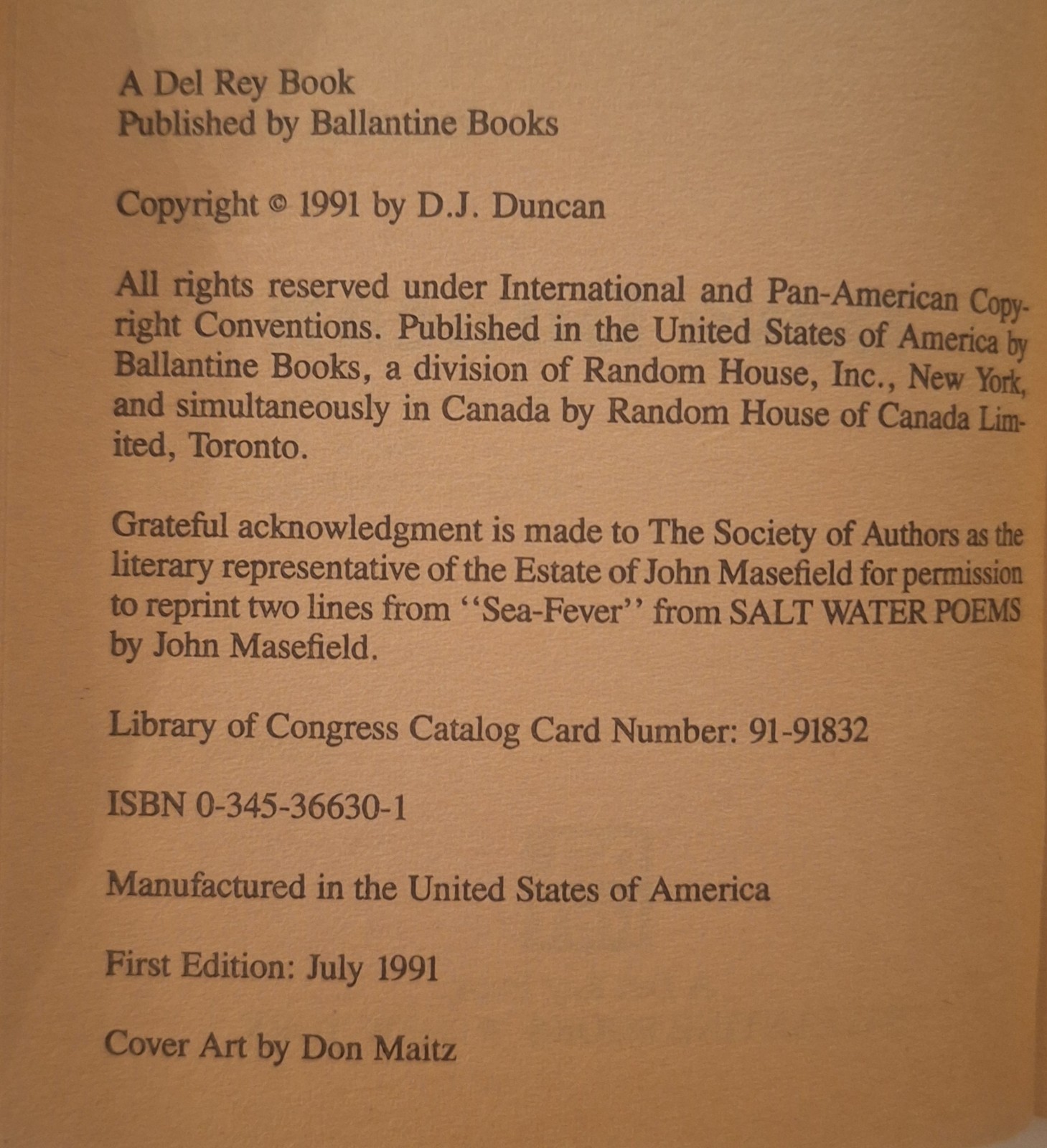 Perilous Seas by Dave Duncan, Part 3 of A Man of His Word. 1st Ed. July 1991