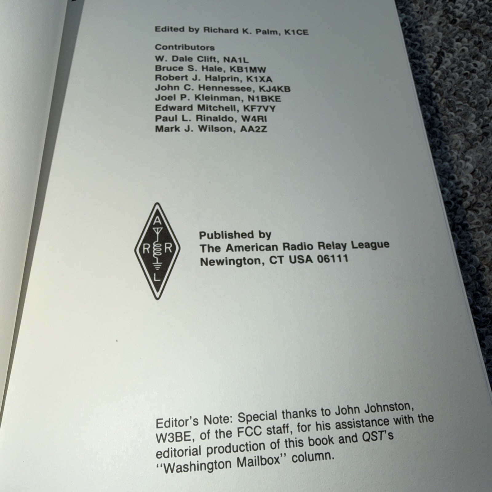 FCC Rule Book 1989 Radio Relay League Richard K. Palm Paperback
