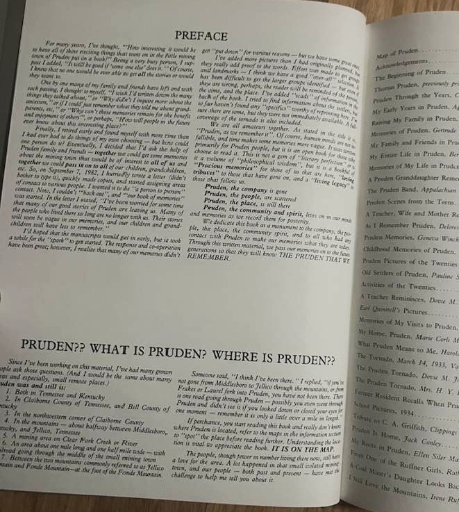 Pruden (As We Remember It) Hardcover by Bonnie M. Page Tennessee/Kentucky Coal