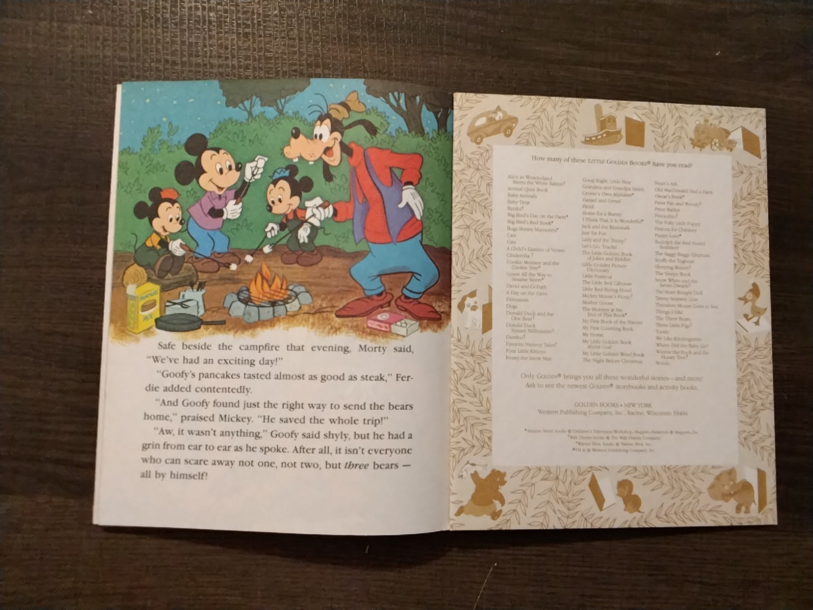 A Little Golden Book-Walt Disney’s-Mickey Mouse And Goofy The Big Bear Scare