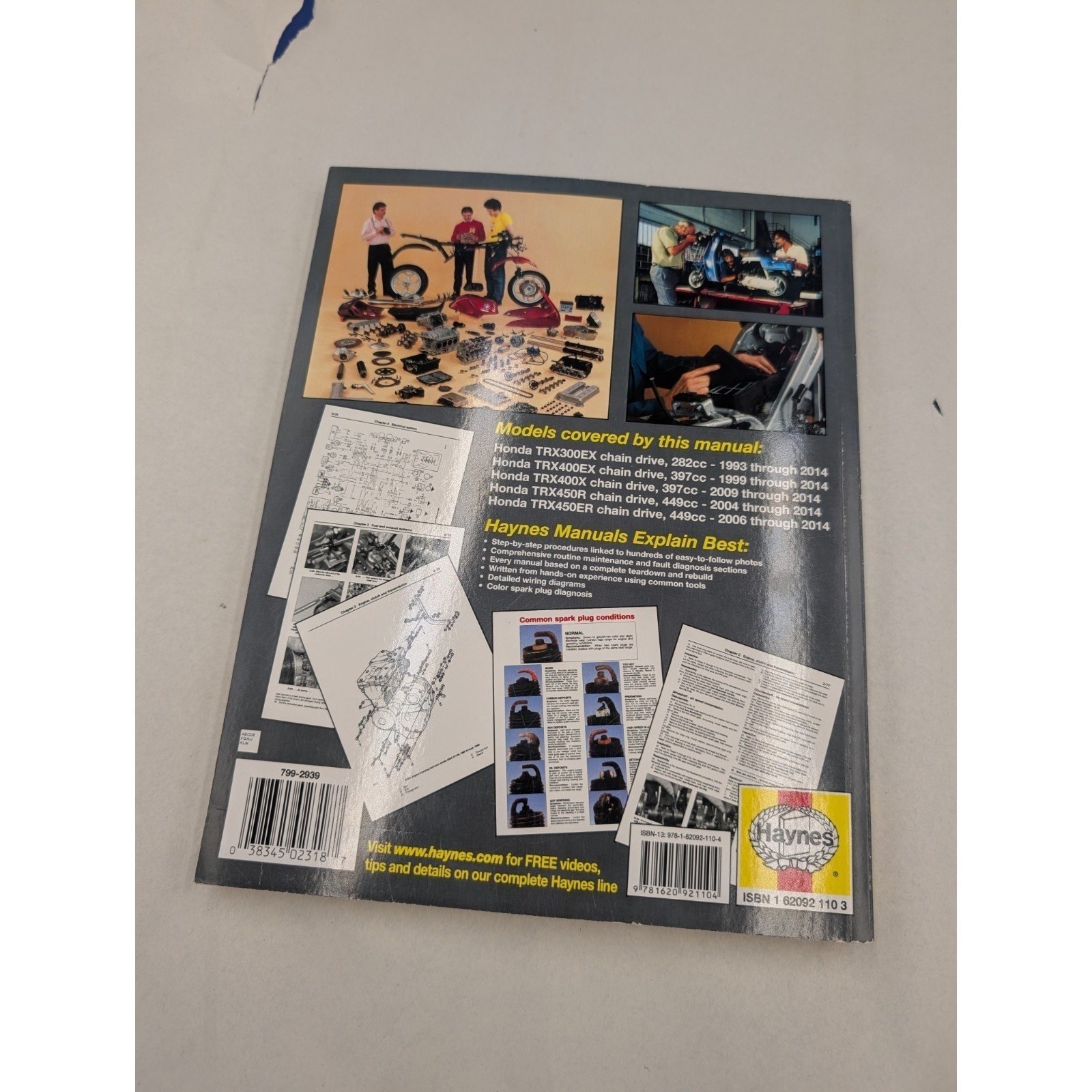 Haynes 1993-2014 Honda ATV Owners Workshop Manual 282cc 397cc 449cc
