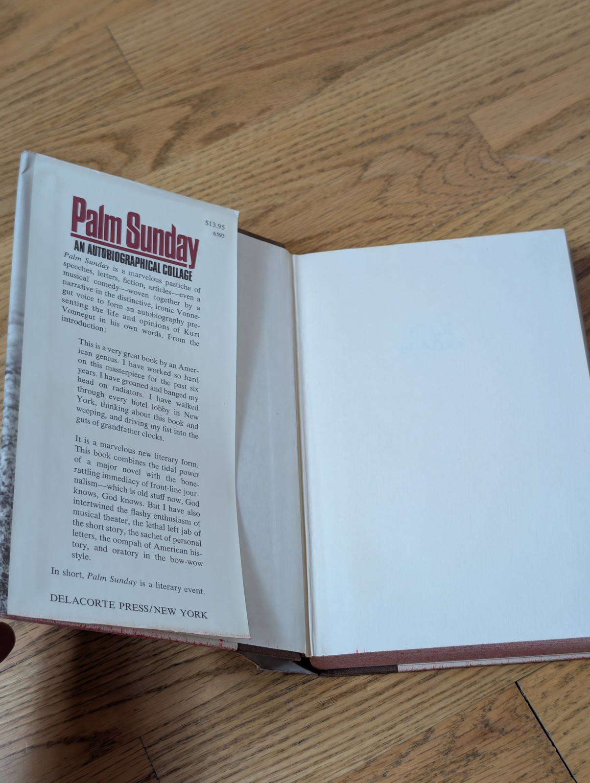 Palm Sunday Kurt Vonnegut Hardcover 1981 Delacorte Press Autobiographical