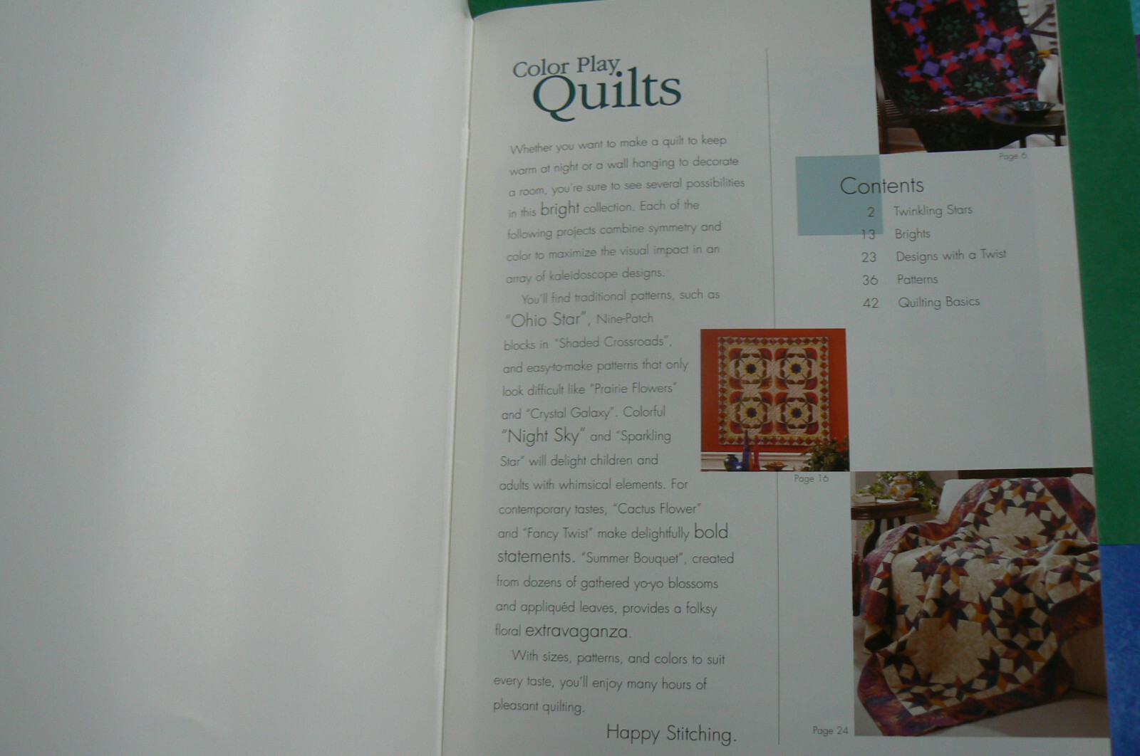 Color Play Quilts,Better Homes and Gardens,#1996 Meredith Corp.2002 LN! Quilting