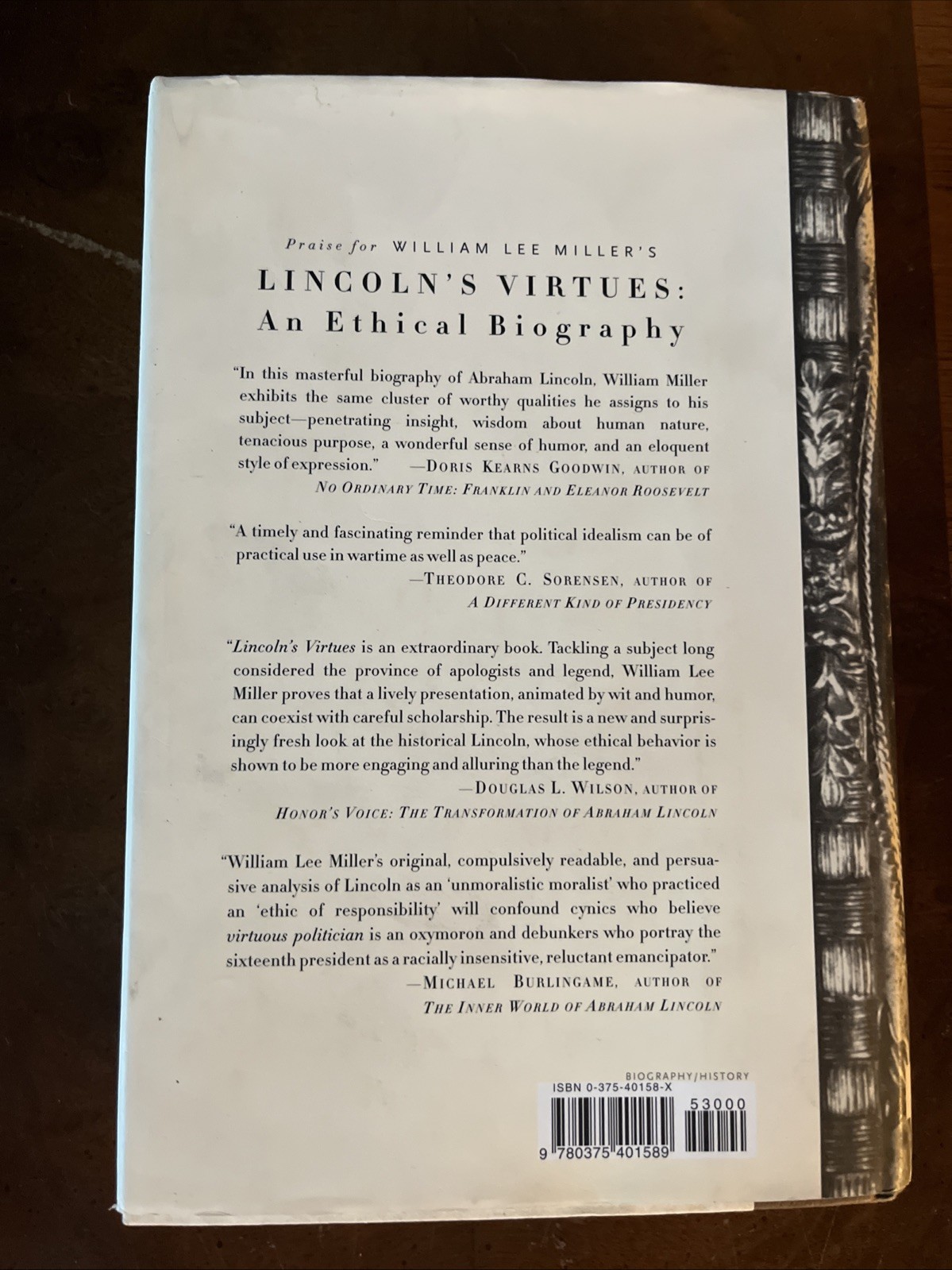 Lincoln’s Virtues by William Lee Miller (2002, Hardcover, First Ed/1st Printing)