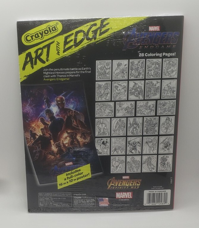 Crayola Art With Edge Marvel Avengers Endgame 28 Pages Poster Sealed New!