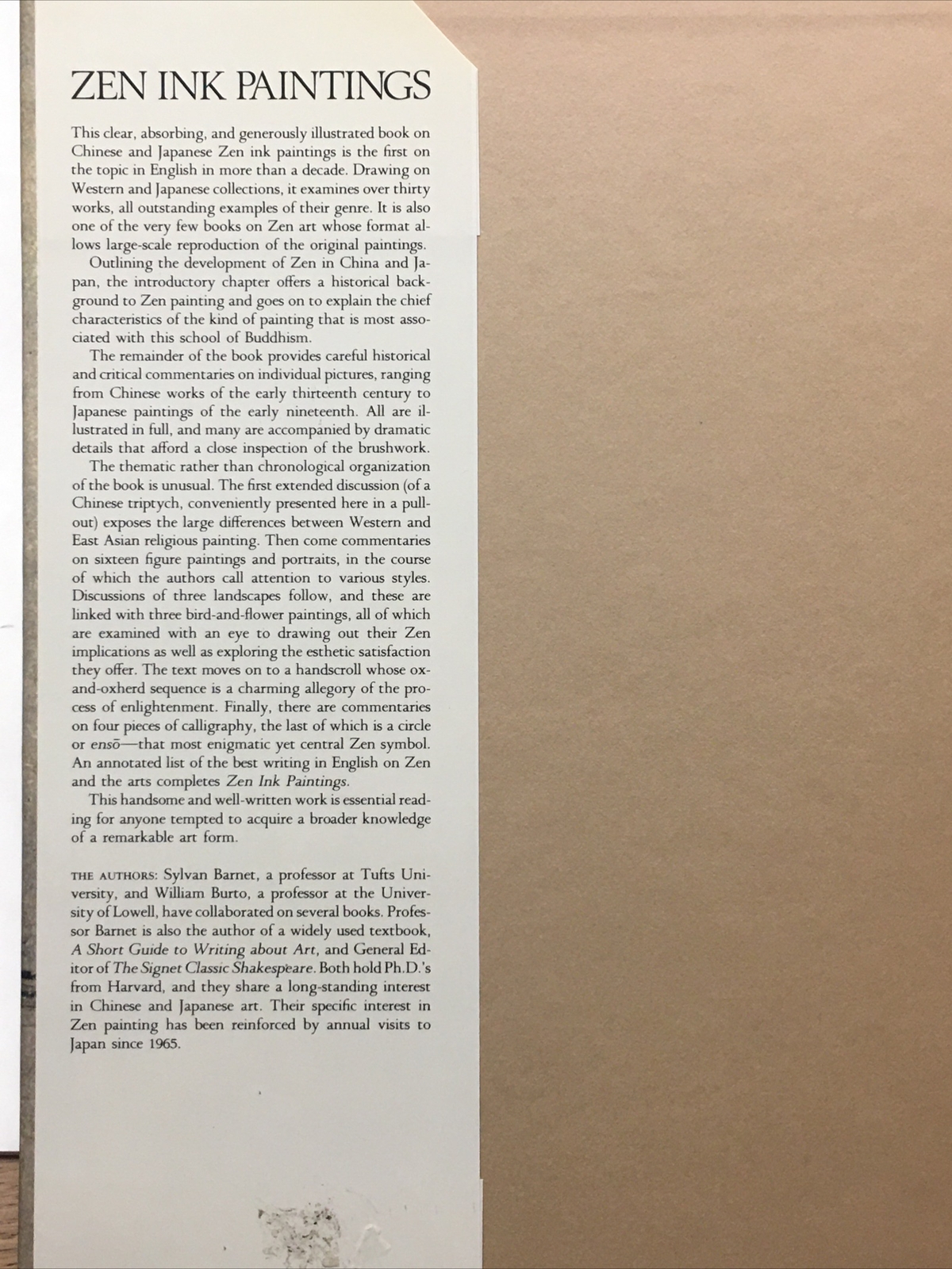 ZEN INK PAINTINGS: GREAT JAPANESE ART By Sylvan Barnet and William Burto 1982 HC