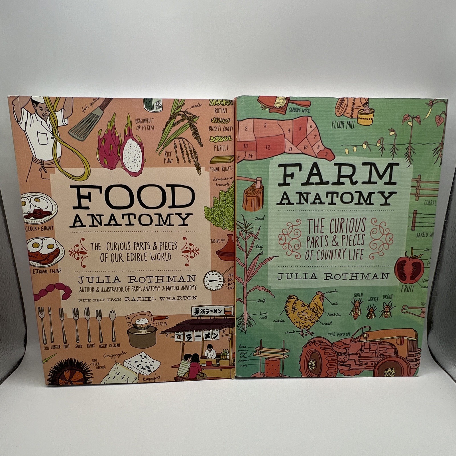 Julia Rothman Anatomy Set: Farm Nature Food Ocean Paperback Homeschool Homestead