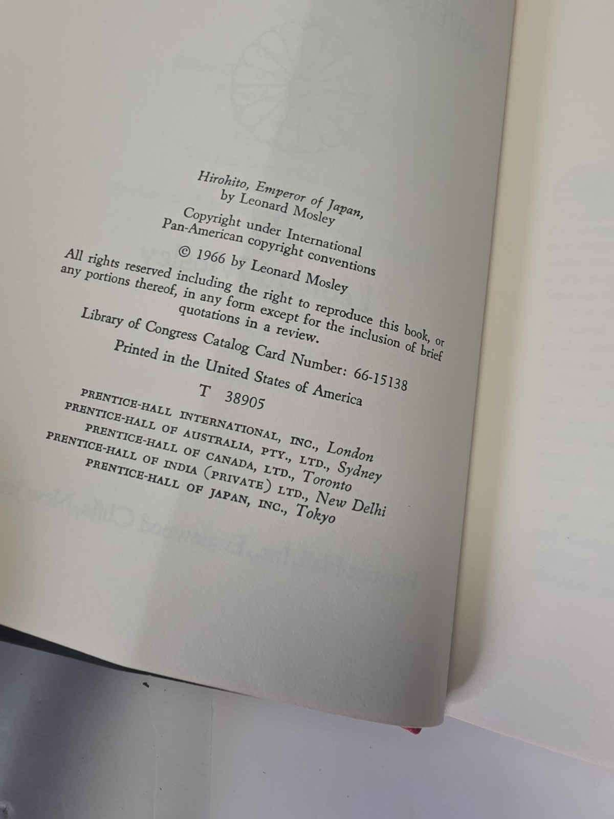 Hirohito : Emperor of Japan by Leonard Mosley, 1966, Hardcover