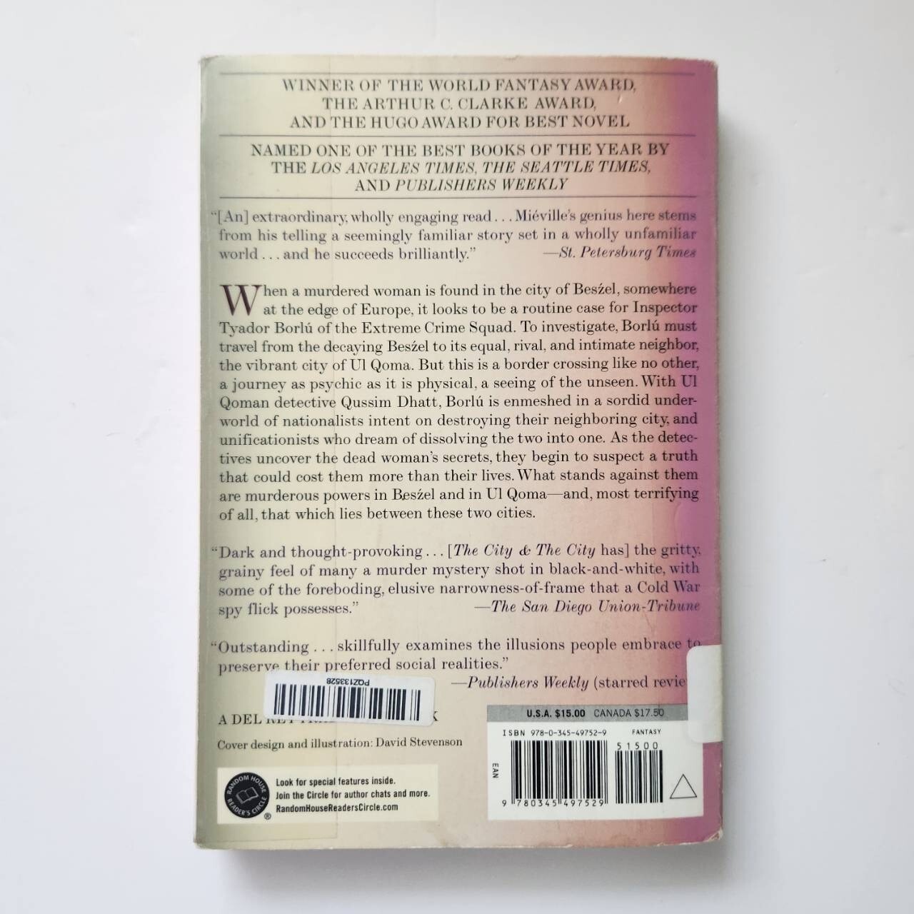 China Miéville “The City & The City” Paperback Book