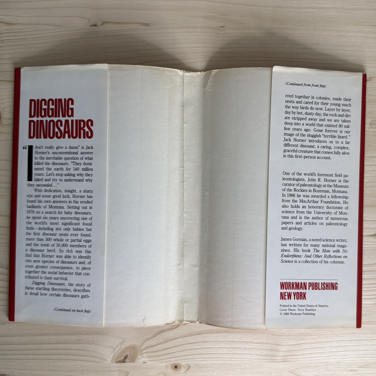 Digging Dinosaurs by James Gorman and John R. Horner 1988, 1st Edition Hardcover