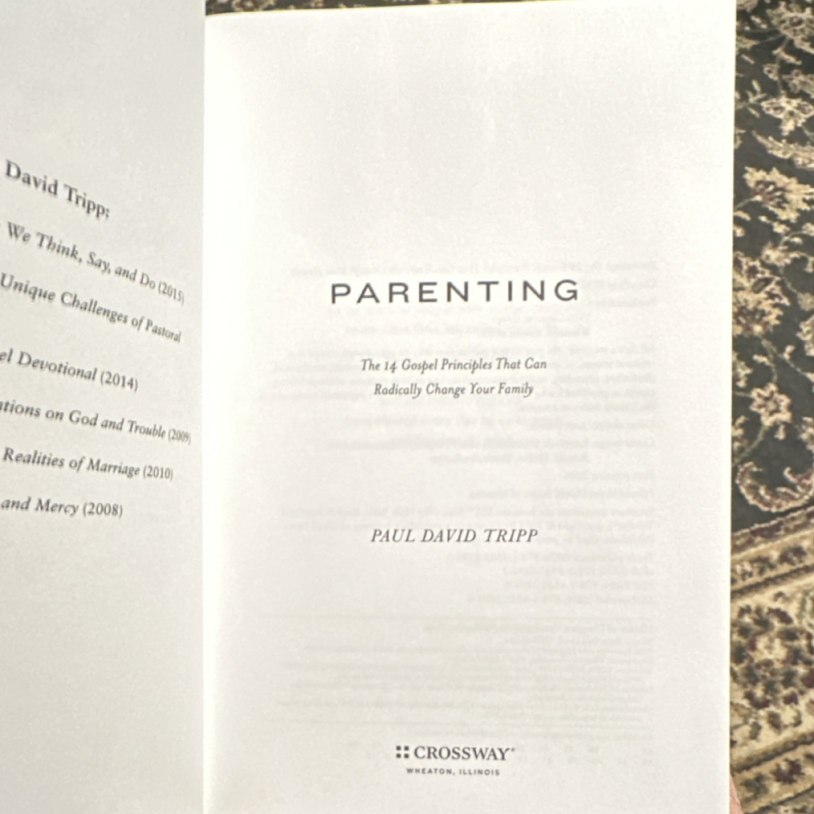 Crossway Parenting Paul David Tripp Hardcover Gospel Principles Family Book