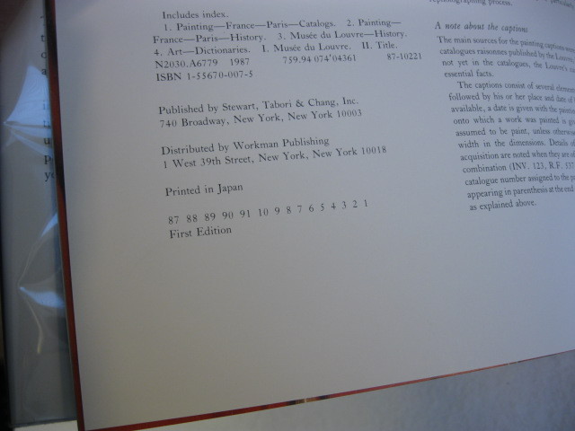 Lawrence Gowing PAINTINGS IN THE LOUVRE Stewart, Tabori & Chang c. 1987 HC/DJ