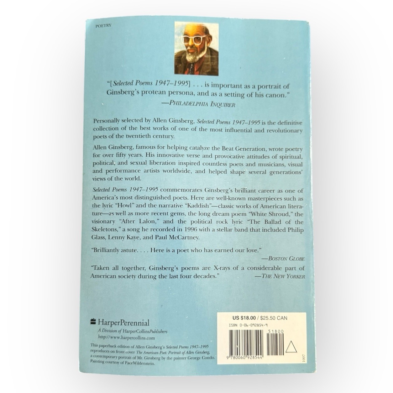 Allen Ginsberg – Selected Poems 1947–1995 | Beat Generation | HarperPerennial PB