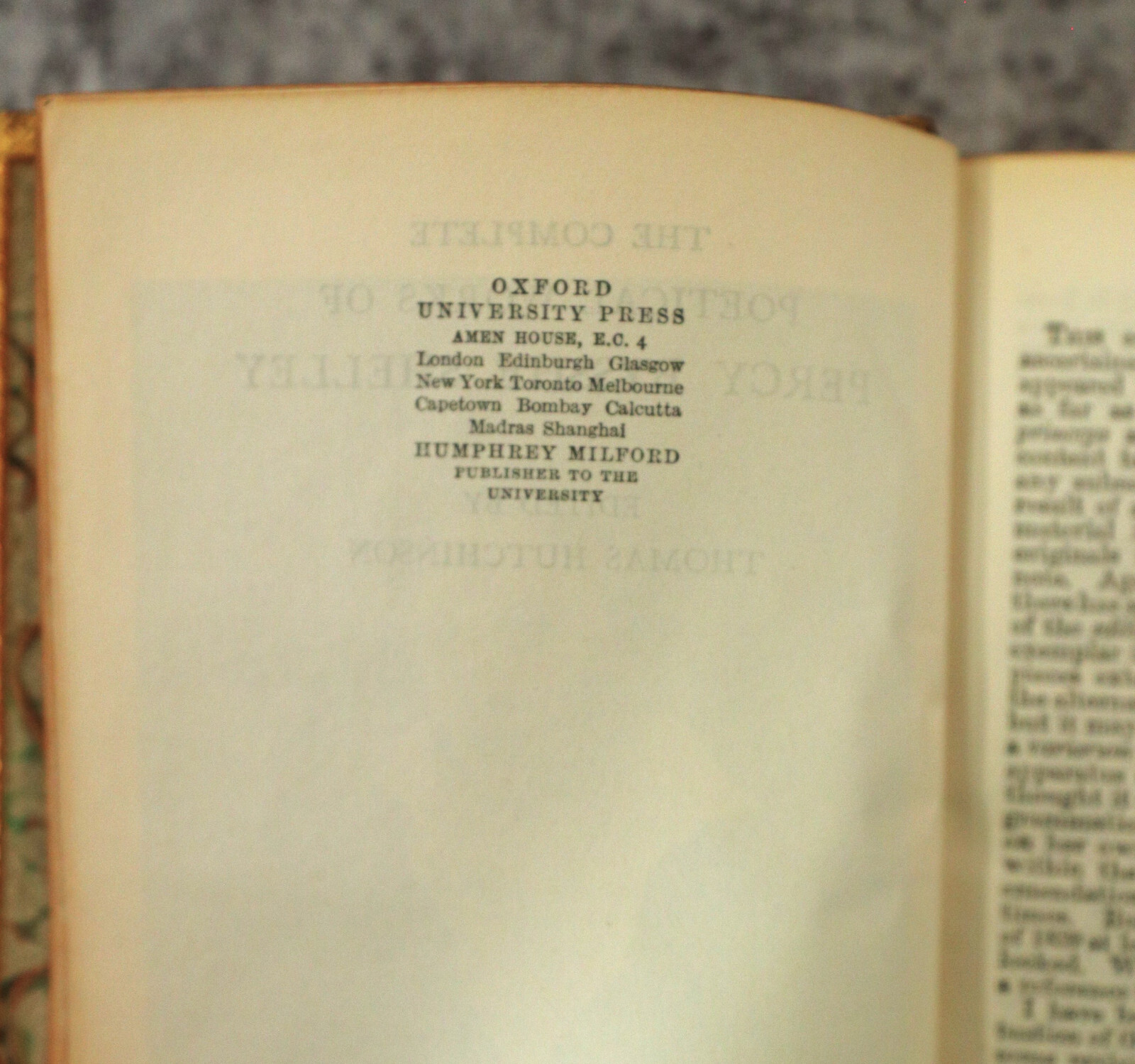 [Sh12] Fine Binding Riviere, 1935 Oxford Press Gilt, Shelley’s Poetical Works