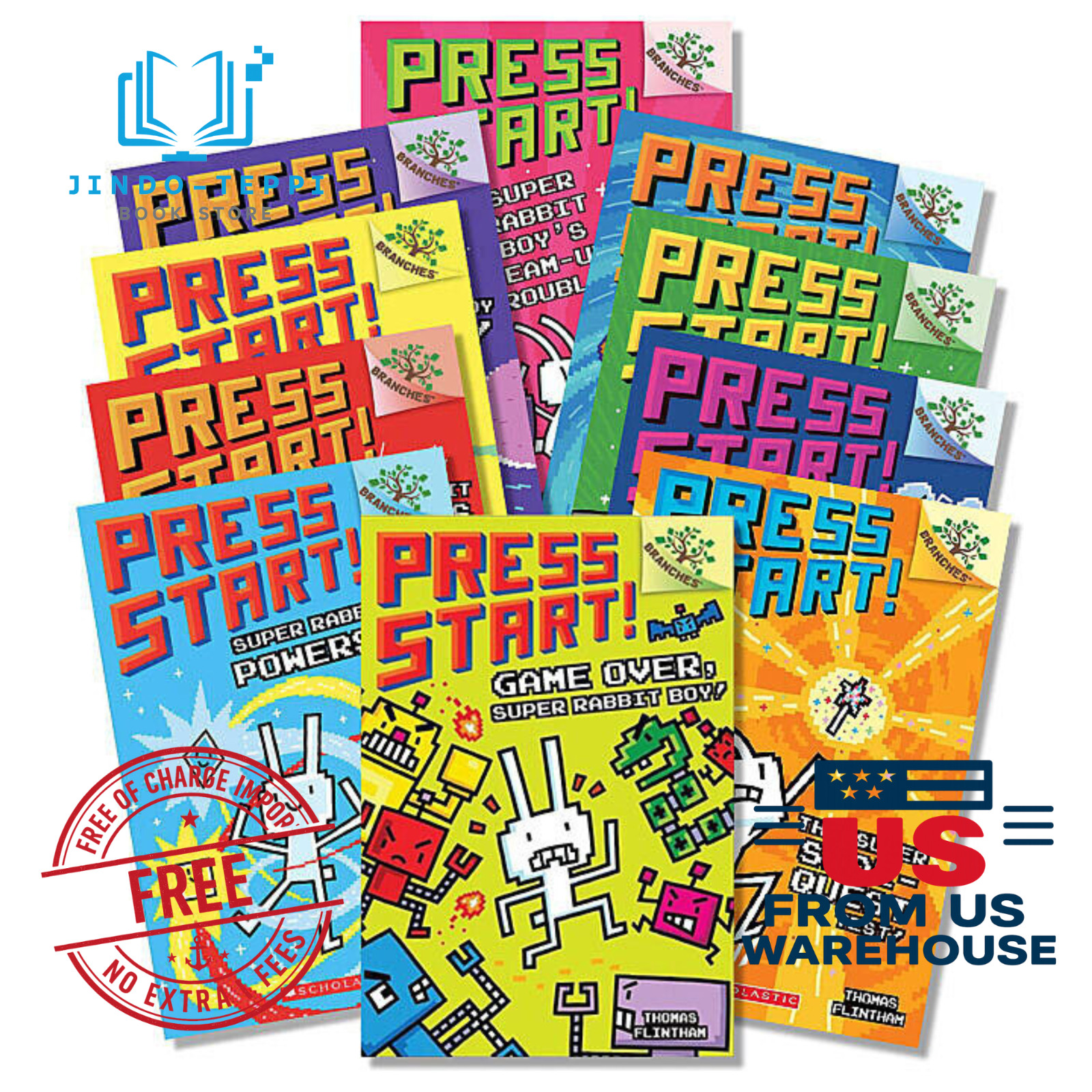 Press Start Books 1-10 Complete Collection Set Kids Chapter Books Paperback