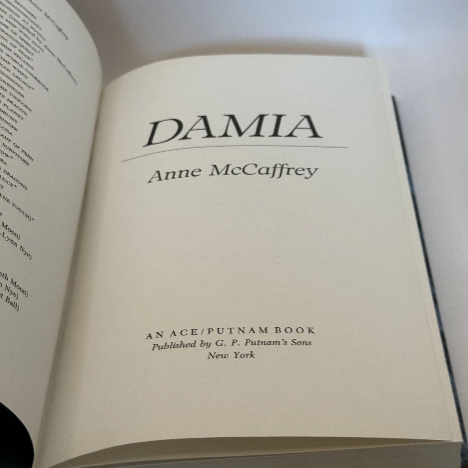 Damia By Anne McCaffrey HCDJ 1st ed 1st print hard cover