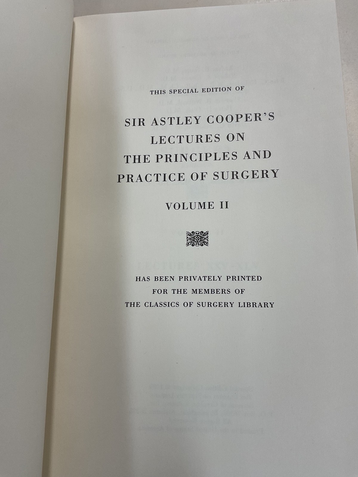 Lectures on the Principles and Practice of Surgery Cooper HC Spec Ed 1989 2 Vol