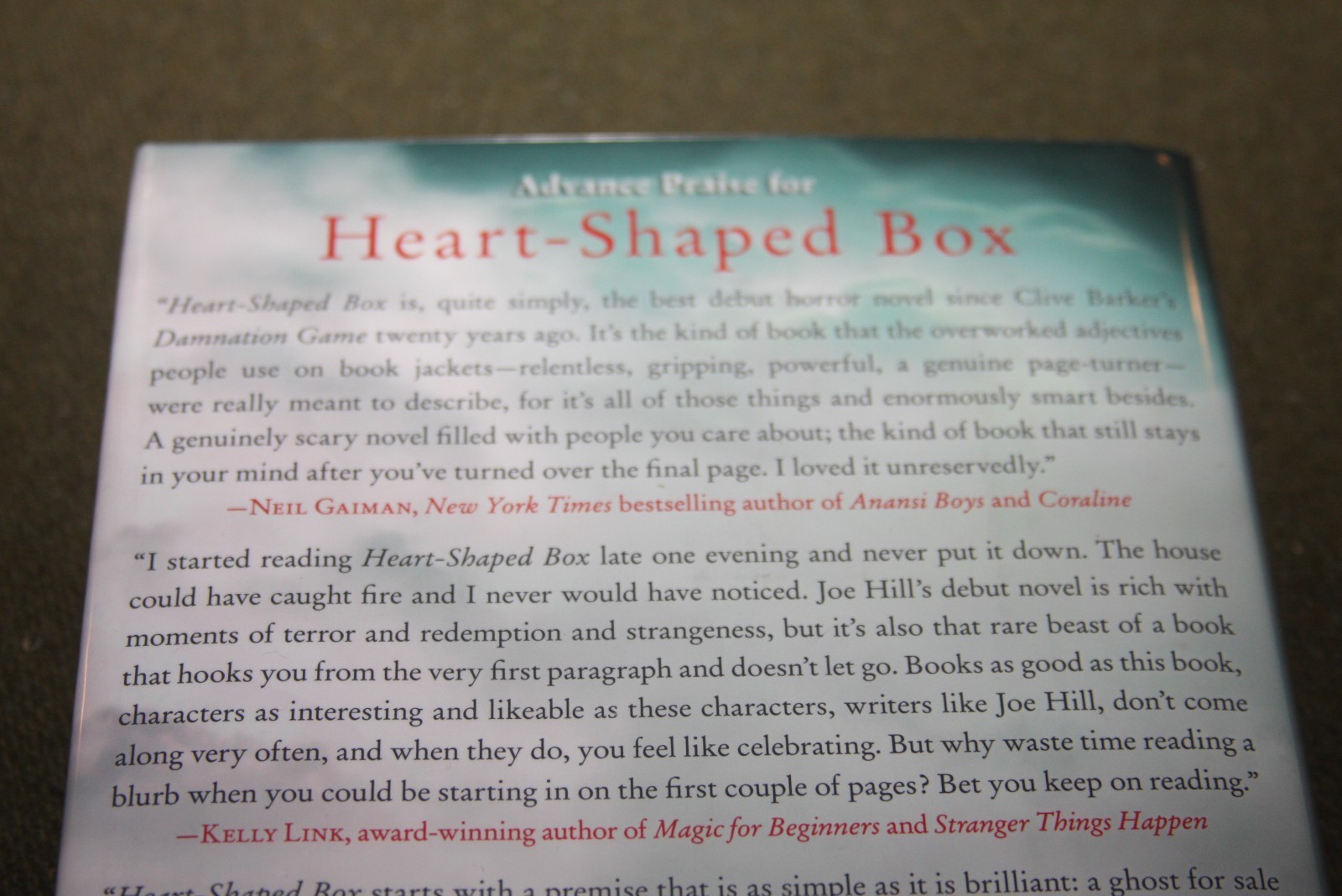 Heart-Shaped Box by Joe Hill 2007 HC 1st Edition/4th Print William Morrow