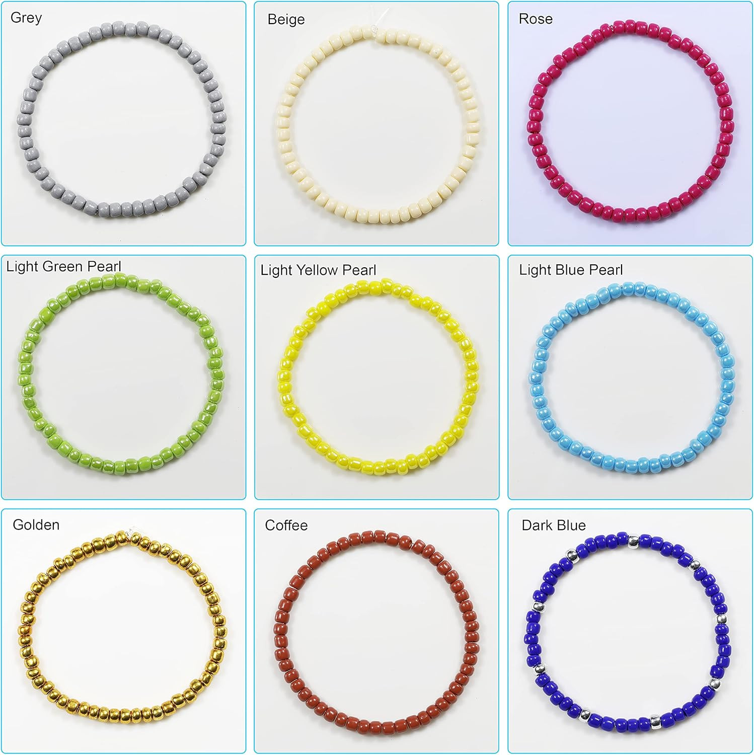 Opaque Light Yellow Pearl Color 4mm Seed Beads About 1200pcs/100Grams in Bag, 6/