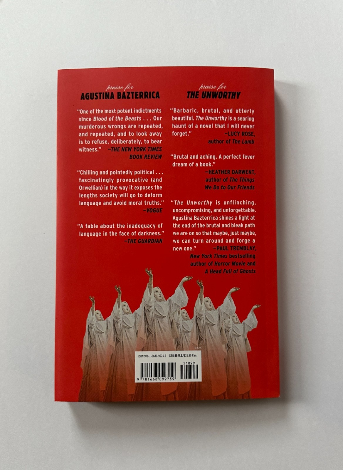 AGUSTINA BAZTERRICA The Unworthy | 2025 Scribner B&N Exclusive Trade Paperback