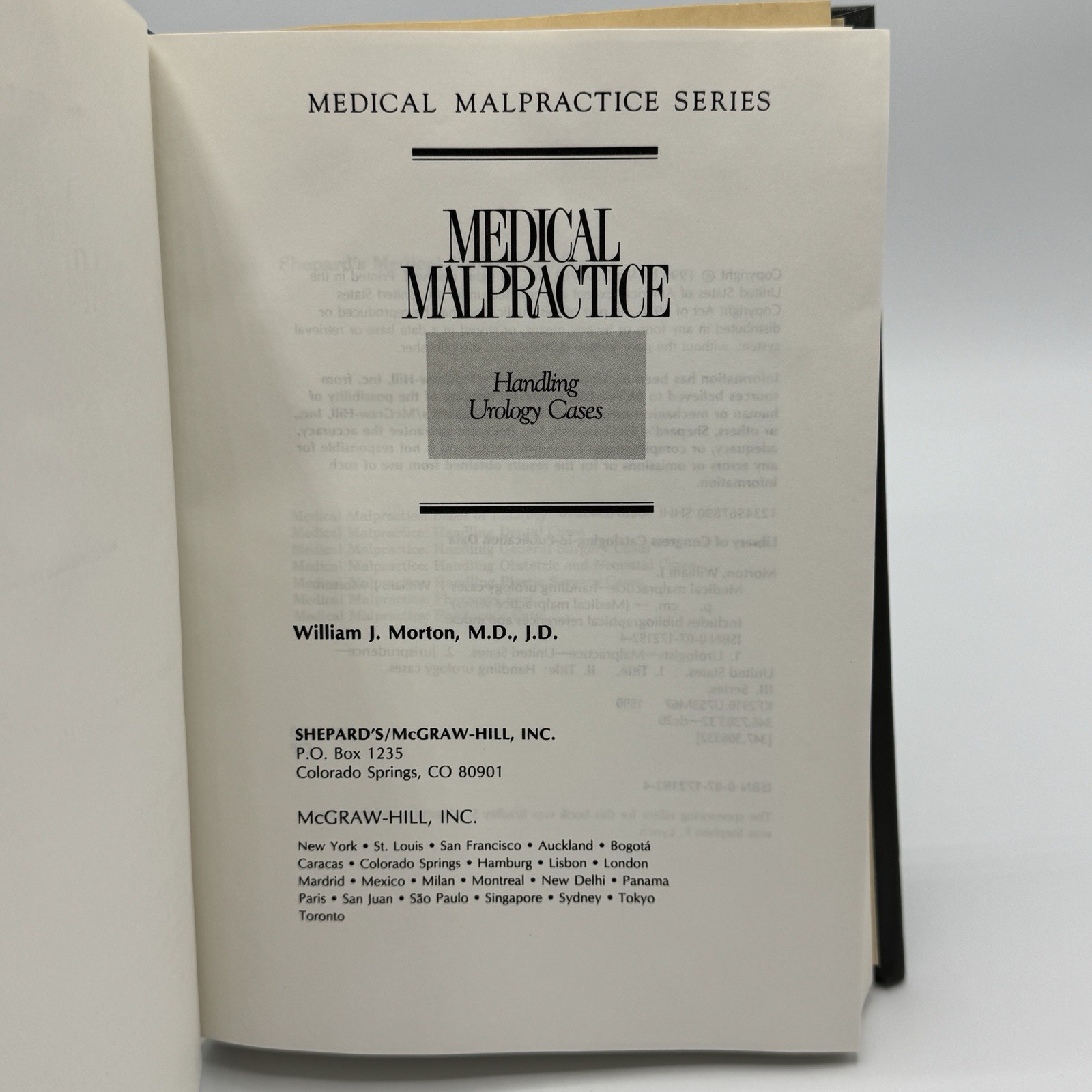 Medical Malpractice Book Lot Of 6 Mc Graw Hill / Shepards Law Emergency & Misc