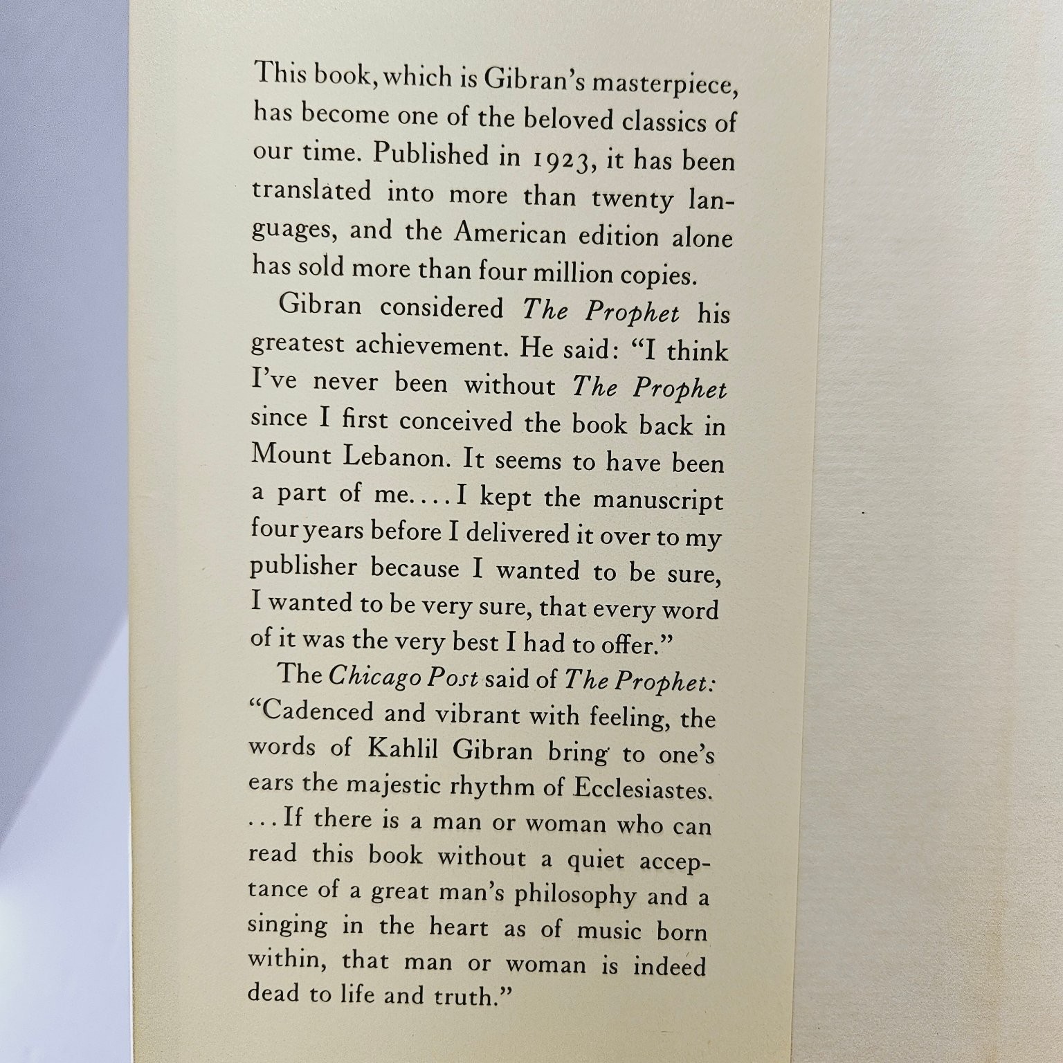 The Prophet by Kahlil Gibran 1982 Illustrated Borzoi Book HCDJ