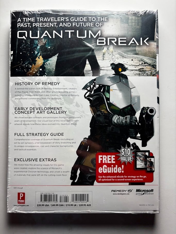 Quantum Break: The Secret History of Time Travel • Prima Games • NEW SEALED