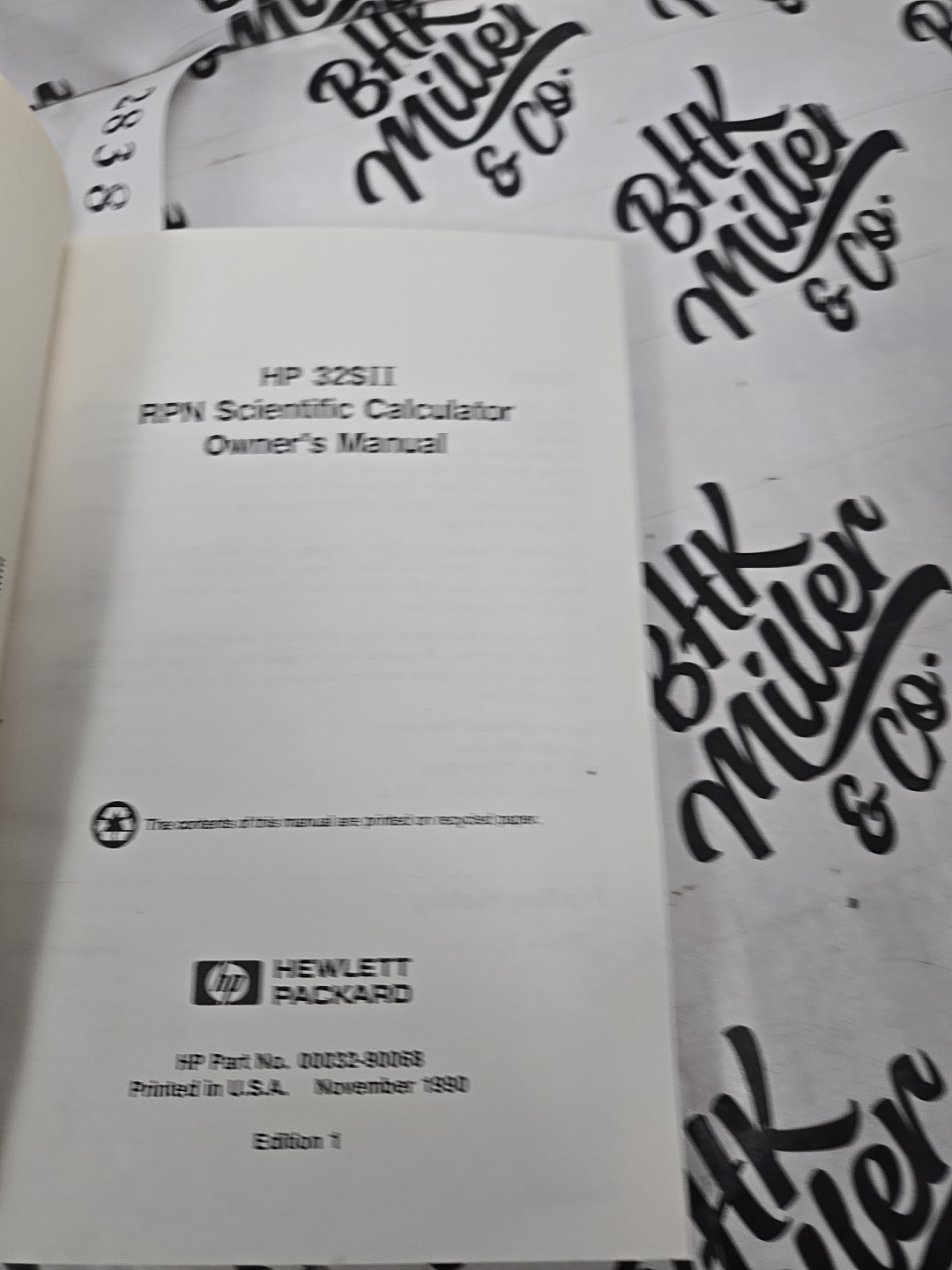 Hewlett Packard HP 32SII Scientific Calculator Owner’s Manual