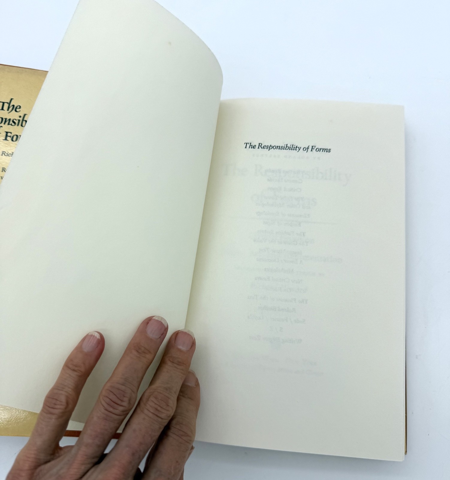 ROLAND BARTHES : THE RESPONSIBILITY OF FORMS: CRITICAL ESSAYS ON MUSIC – 1st Ed