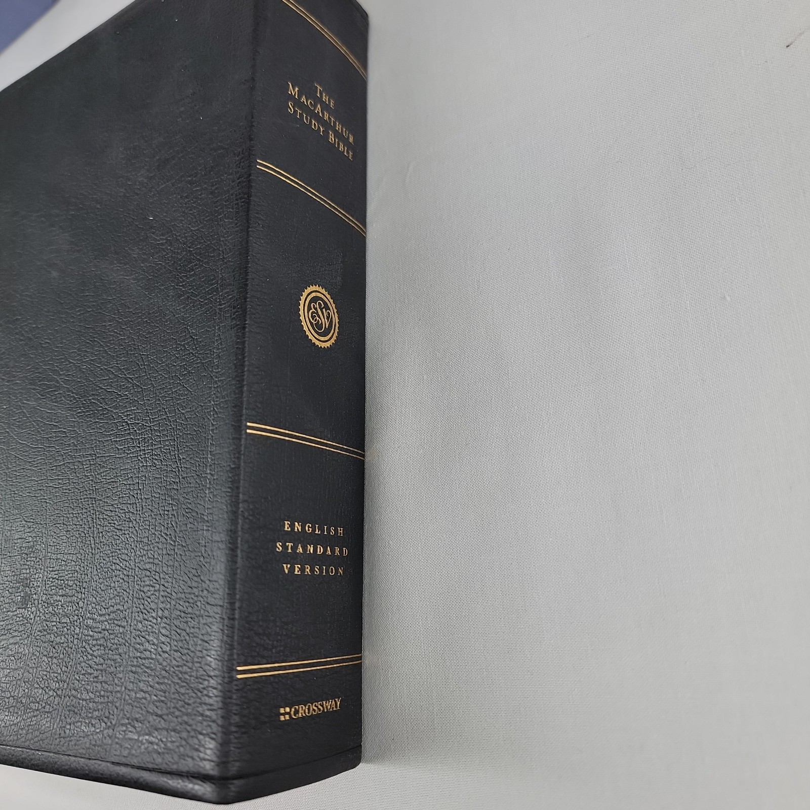 ESV MacArthur Study Bible, Large Print (Black) by Not Available (2017, Leather)