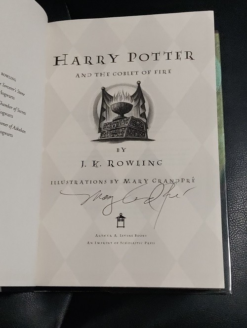Mary GrandPré Signed Harry Potter Goblet of Fire HC 31st Printing Near Fine
