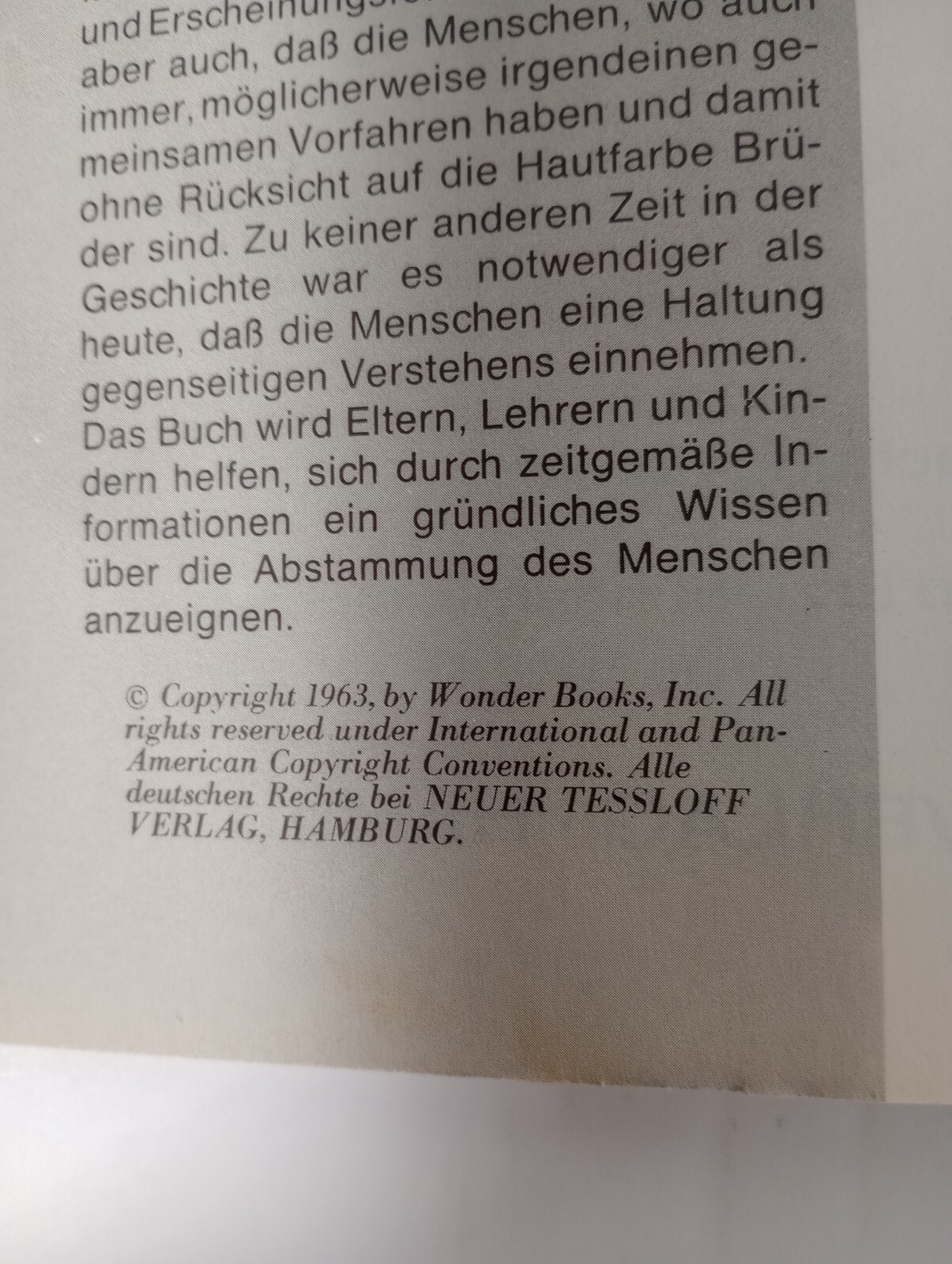 1963 Der Urmensch Was It Was von Donald Barr Deutsche Ausgabe von Otto Ehlert SC