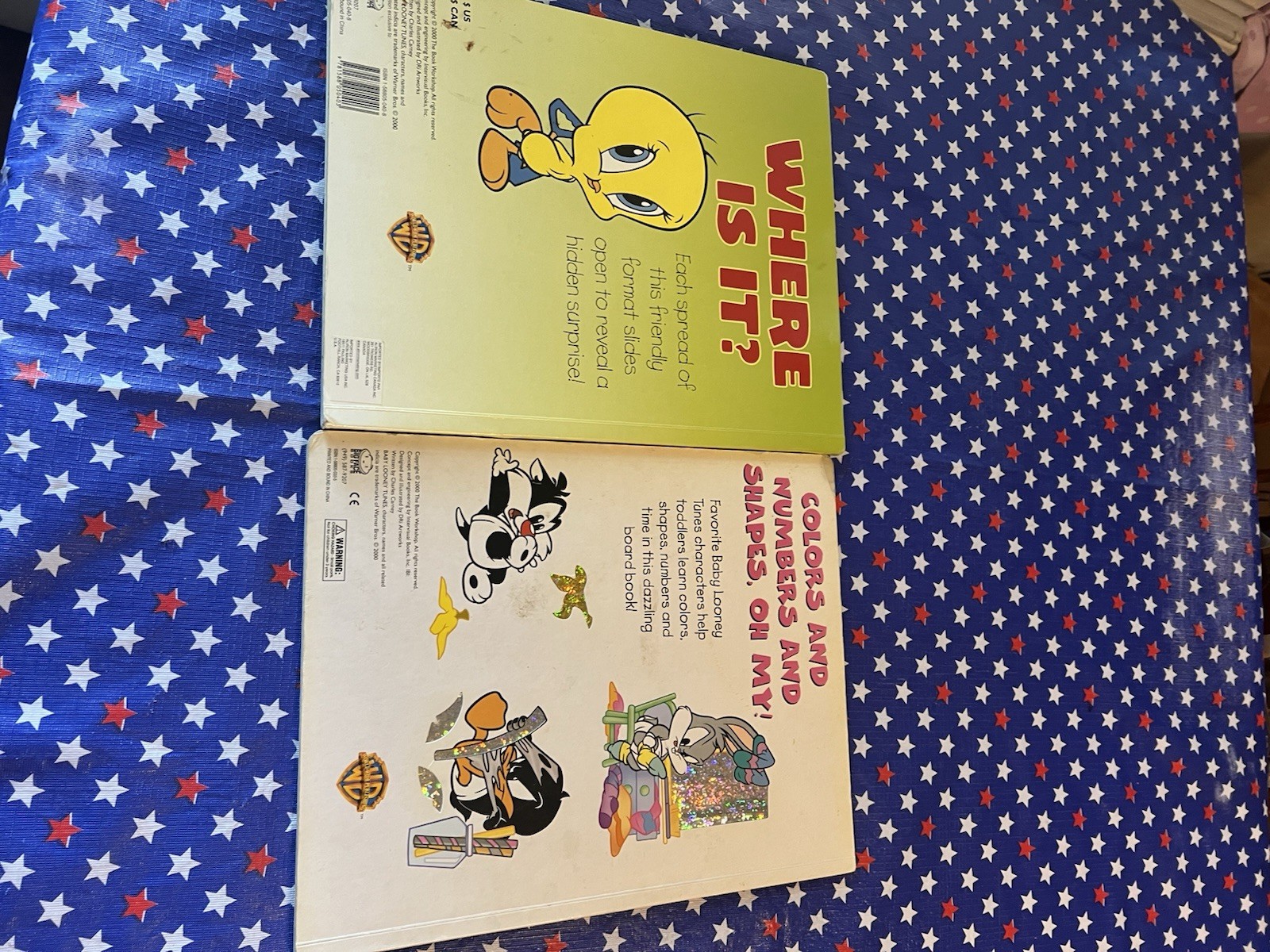 Two Baby Looney Tunes Hard Cover Learning Books