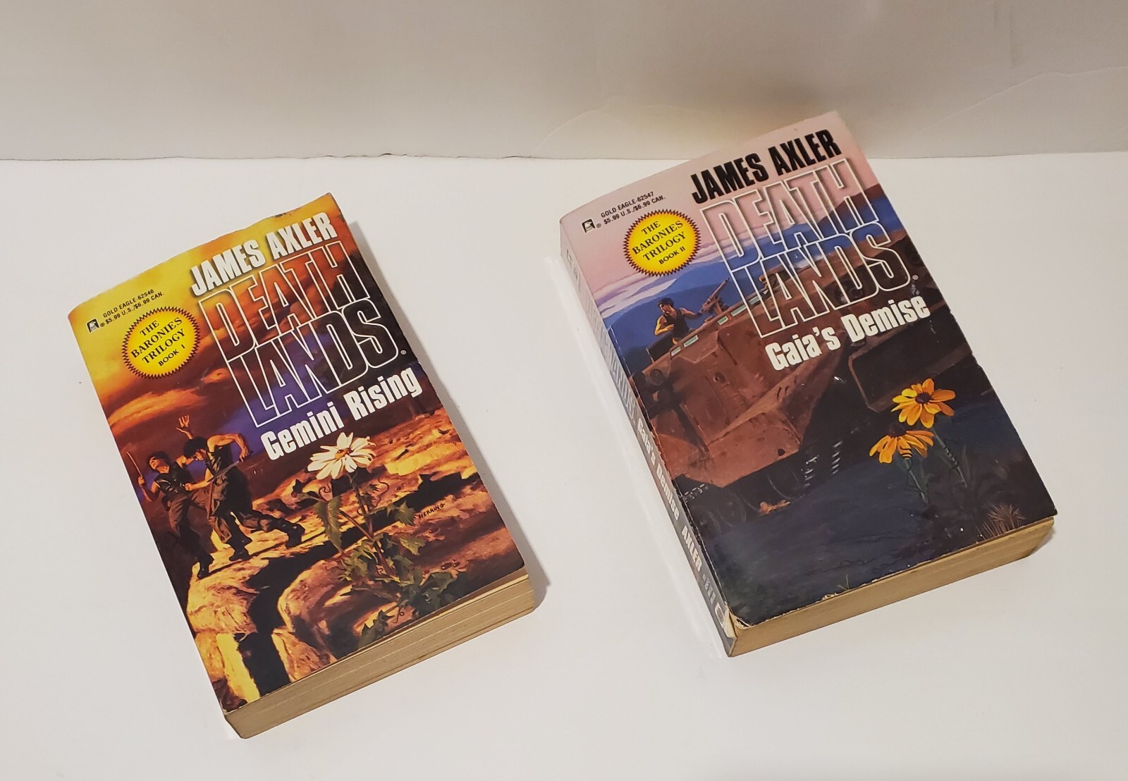Vintage 1999 Lot Of 2 James Axler 1st Edition Books Gaia’s Demise Gemini Rising