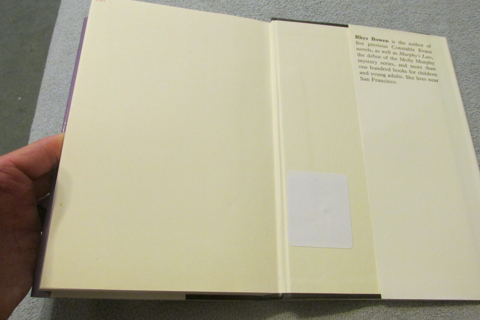 Evans to Betsy A Constable Evans Mystery, Rhys Bowen 2002 HC/DJ Ex-Lib Large Pri